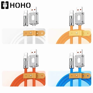 HOHO ชุดสายชาร์จเร็ว USB สายชาร์จซิลิโคนโลหะ 120W data PD USB charging cable สายชาร์จ ipad ใช้ได้นานทนทาน
