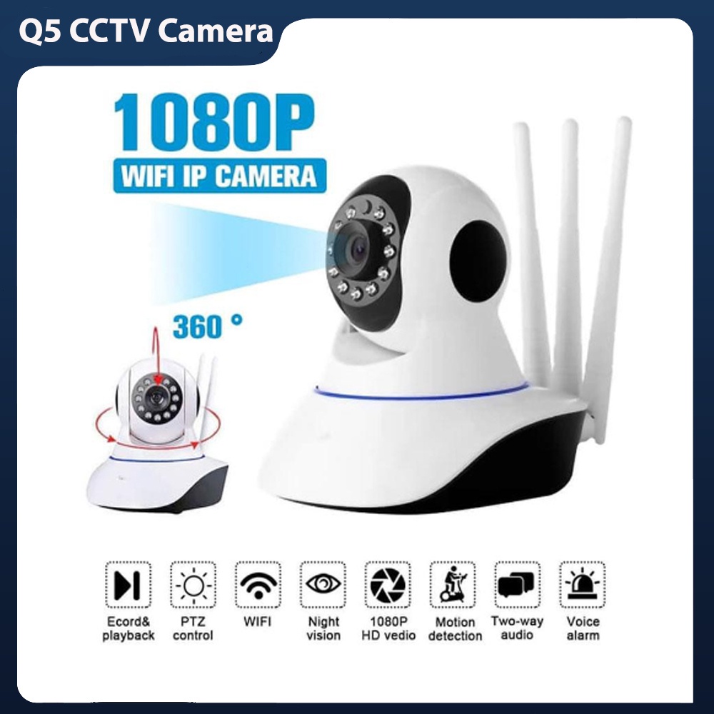 V380 Q5 กล้องวงจรปิด 1 ล้าน wifi 2.4g 5เสา HD 1080p กล้องวงจรปิดไร้สาย IP camera กล้องรักษาความปลอดภัย CCTV