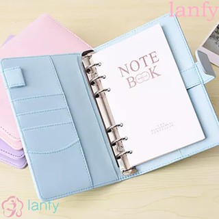 Lanfy ปกหนัง 6 ห่วง พร้อมซองใส่สมุดโน้ต 12 แผ่น