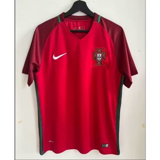 เสื้อกีฬาแขนสั้น ลายทีมชาติฟุตบอลโปรตุเกส 16 Portugal Home แนวเรโทร แห้งเร็ว สําหรับผู้ชาย ไซซ์ S - XXL AAA