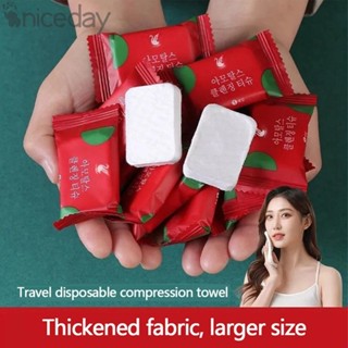 #NICEDAY-Disposable Towel White 1 Set Camping Candy Cotton Compressed For Bathroom