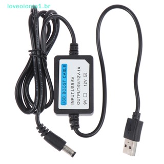 Loveoionia1 สายชาร์จ USB DC 2.1x5.5 มม. 5V เป็น DC 9V 12V 1A