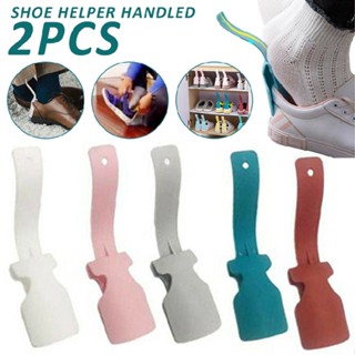 New 2pcs Shoe Helper Handled Lazy Shoe Horn Easy on &amp; Off Shoes Lifting Helper