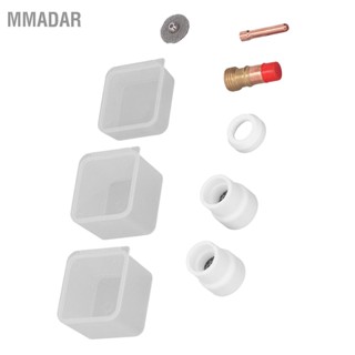 MMADAR 6 ชิ้นอุปกรณ์เสริมไฟฉายเชื่อม Tig แก๊สเลนส์ Collet ฉนวนถ้วยเซรามิกสำหรับ WP 17 18 26 ไฟฉายเชื่อม