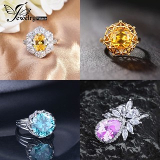 Jewelrypalace แหวนเงิน 925 ประดับทับทิม ไพลิน เครื่องประดับหรูหรา สําหรับผู้หญิง M105