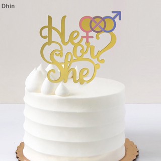 [Dhin] She Or He Birthday ป้ายธงอะคริลิค สําหรับตกแต่งเค้กวันเกิด