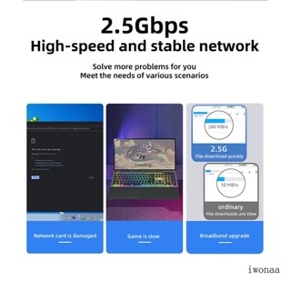 Iwo อะแดปเตอร์การ์ดแลน PCIE เป็น RJ45 10 100 2500Mbps Gigabit อีเธอร์เน็ต พร้อมตัวยึด สําหรับ Windows