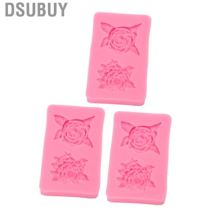 Dsubuy Rose Fondant Molds  Soft Easy Release Decoration Cute Silicone 3Pcs Flower Cake Mold for DIY Cupcake