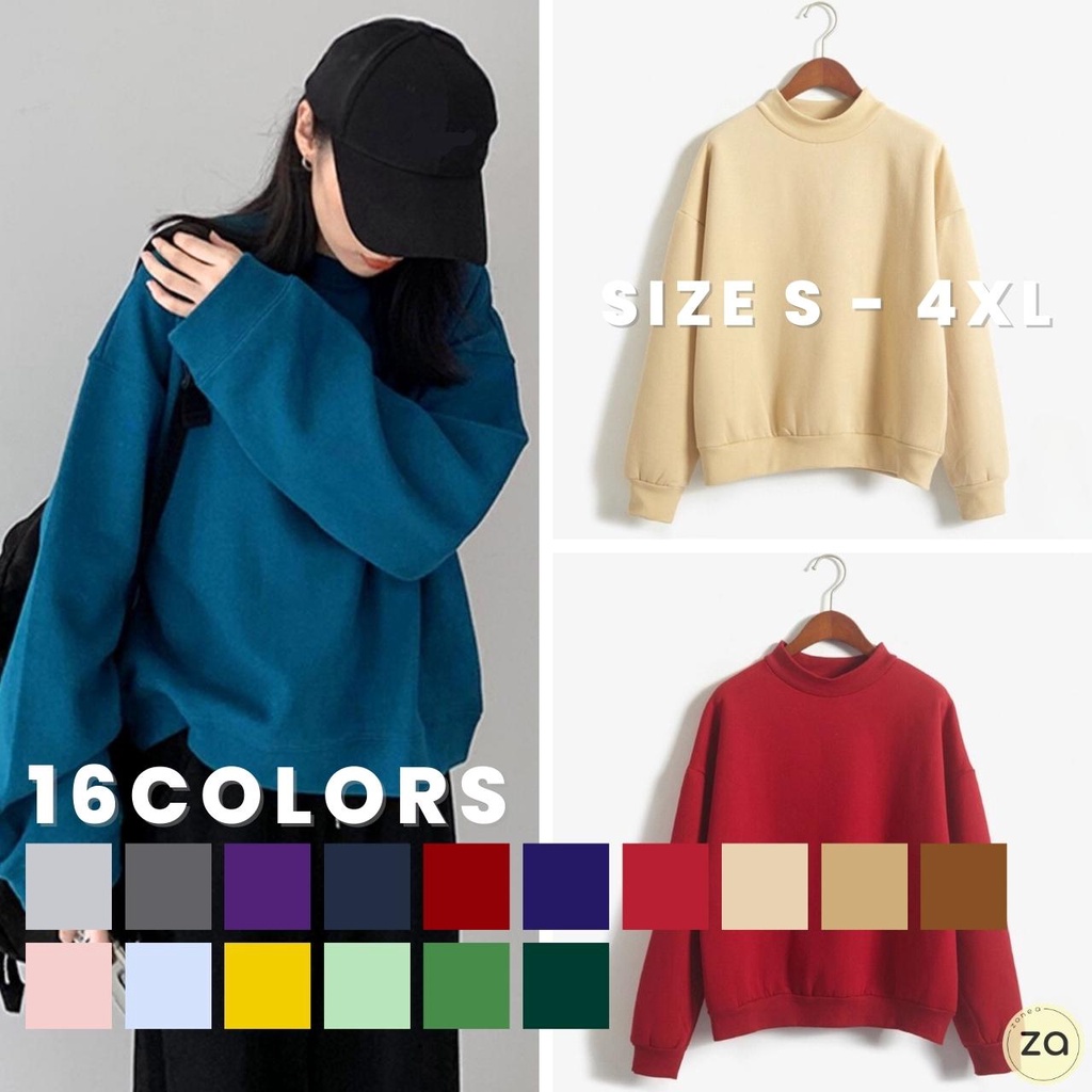HOT SALE เสื้อแขนยาวจั๊ม ผ้าสำลีสีพื้น 16 สี ใส่กันหนาวกันแแดด (เซตที1)