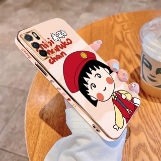 เคส OPPO A16 A16K A16E A54 A55 A74 4G 5G A94 Reno 5F A95 เคสโทรศัพท์มือถือแบบนิ่ม ขอบสี่เหลี่ยม ลายเชอร์รี่ มีตบอล หรูหรา