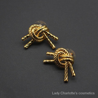 [0623]YWFK-EH Gold Knotted Stud Earrings Sterling Silver Needle Durable Beautiful High-End Sense Personality Affordable Luxury Fashion Popular Sweet Cool Exquisite High-End Sense N