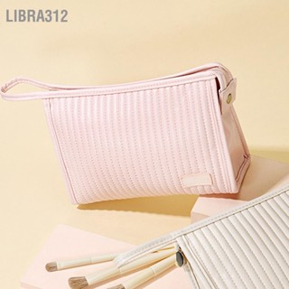  Libra312 กระเป๋าเครื่องสำอางสีลูกกวาดความจุขนาดใหญ่หนัง PU กระเป๋าแต่งหน้าเดินทางแบบพกพาพร้อมกระเป๋าตาข่าย