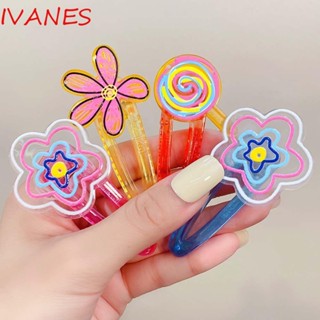 IVANES กิ๊บติดผมอะคริลิค ลายดอกไม้น่ารัก ขนาดเล็ก สีแคนดี้ สําหรับผู้หญิง