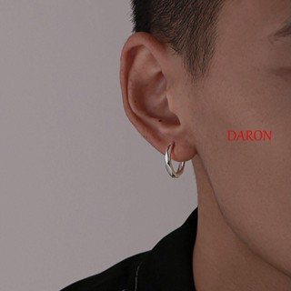 DARON ต่างหูวงกลม บุคลิกภาพ เรียบง่าย อินเทรนด์ เกาหลี เด็กผู้ชาย แฟชั่น เครื่องประดับ