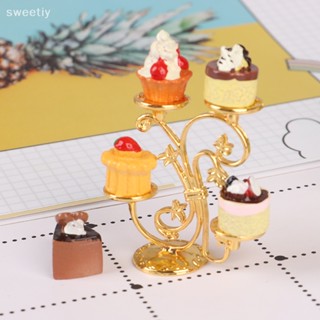 Sweetiy ชั้นวางผลไม้จิ๋ว 1/12 และเค้กแสนอร่อย Diy ของเล่น สําหรับบ้านตุ๊กตา