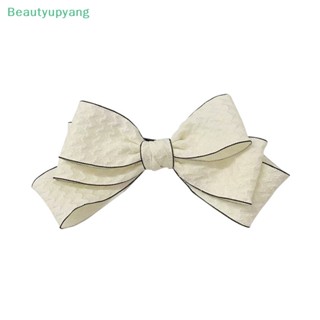 [Beautyupyang] กิ๊บติดผม ริบบิ้นโบว์ สีดํา สีขาว เครื่องประดับแฟชั่น สําหรับผู้หญิง