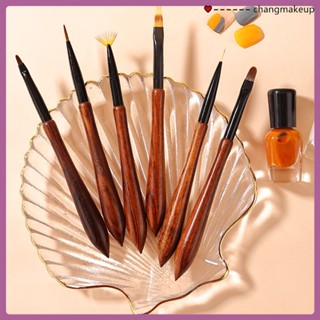 ชุดแปรงทาเล็บ New Gradient Halo Dye Flower Hook Line Color Drawing Flower Pen Round Head French Phototherapy Pen cod