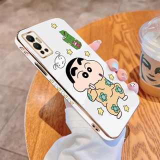 เคสโทรศัพท์มือถือ แบบนิ่ม ขอบสี่เหลี่ยม พิมพ์ลายชินจัง หรูหรา สําหรับ Infinix Hot 12i 12 Pro Play NFC