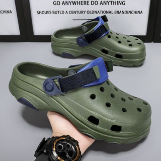 Croc รองเท้าแตะลําลอง แบบยาง กันลื่น สําหรับผู้ชาย ไซซ์ 40-45