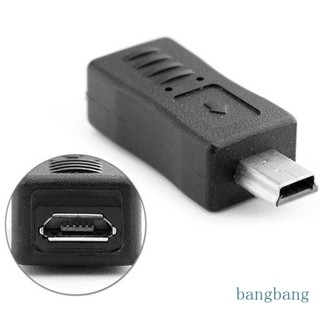 Bang อะแดปเตอร์แปลงสายชาร์จ Micro USB ตัวเมีย เป็น Mini USB ตัวผู้ สีดํา