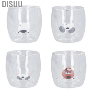 Disuu Double Wall Glass Mug  Cute Explosion Proof for Home