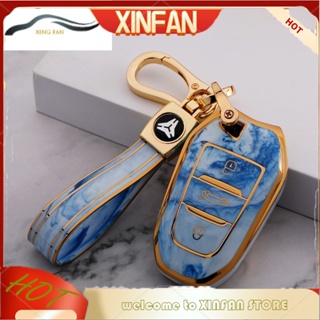 Xinfan เคสกุญแจรถยนต์ TPU ลายหยก อุปกรณ์เสริม สําหรับ Peugeot 3008 4008 5008 308 408 508 2008 Citroen C4 C4L C6 C3-XR