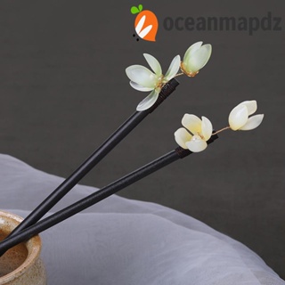 OCEANMAPDZ ที่คาดผม ประดับไข่มุก ลายดอกไม้ แบบเรียบง่าย สไตล์จีน สําหรับผู้หญิง