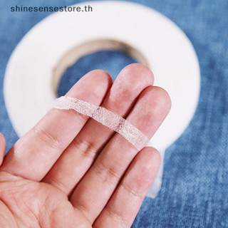 Shine เทปตาข่ายละลายร้อน มีกาวในตัว สีดํา สีขาว 70 หลา อุปกรณ์เสริม สําหรับเย็บผ้า DIY TH