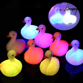 Gregoriowj ของเล่นอาบน้ํา รูปหงส์ มีไฟ LED เรืองแสง หลากสี สําหรับเด็ก