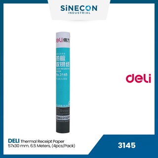 Deli กระดาษใบเสร็จ รุ่น 3145 Thermal Receipt Paper ขนาด 57x30mm. ความยาว 6.5m. (4ชิ้น/แพ็ค)