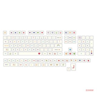 Zzz ปุ่มกดคีย์บอร์ด PBT XDA 137 คีย์ สีขาว