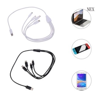 Nex 4-in-1 USB C เป็นสายชาร์จ USB C เป็น Micro USB และ Type C