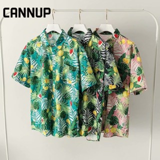 CANNUP เสื้อ เสื้อลายดอก เสื้อฮาวาย ส่ได้ทั้งชาย-หญิง ใส่สบายๆ เสื้อสงกรานต์ C26A032