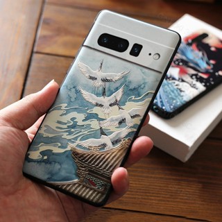 【3D Art】google Pixel 7 Pro 7A เคสซิลิโคนนิ่ม ป้องกันกล้อง กันกระแทก ลายดอกทานตะวัน 3D