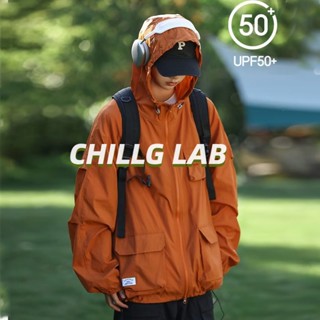 CHILLG LAB แจ็คเก็ต เสื้อแจ็คเก็ตกลางแจ้ง UPF50+ แคมป์ปิ้งบนภูเขา เดินป่า น้ำหนักเบา ป้องกันรังสีอัลตราไวโอเลต ชายและหญิง คู่