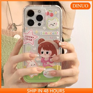 เคสโทรศัพท์มือถือ ลายกระต่ายเด็กผู้หญิง กันกระแทก สําหรับ iphone15 14promax 13 12 11 XR XS X XSMAX 6PLUS 6SPLUS 7 8PLUS-DINUO