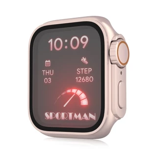 เคสกระจกนิรภัย PC แบบแข็ง ป้องกันหน้าจอ สําหรับ Apple Watch iWatch 45/41/40 มม. 44 มม. 49 มม.