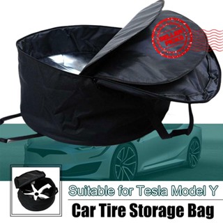 กระเป๋าเก็บดุมล้อ แบบพกพา สําหรับ Tesla Model 3 Y 2023 Hub Cap Portable Carrying Organizer V6H2