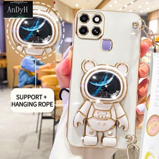 Andyh เคสโทรศัพท์มือถือ ลายนักบินอวกาศ 3D พร้อมสายคล้อง สําหรับ infinix Smart 6 X6511B X6511 X6511E