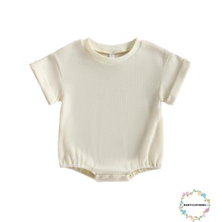 Babyclom- ชุดรอมเปอร์ บอดี้สูท คอกลม แขนสั้น สีพื้น ฤดูร้อน สําหรับเด็กผู้ชาย เด็กผู้หญิง สําหรับลําลอง ทุกวัน