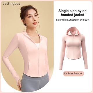 [Jettingbuy] เสื้อแจ็กเก็ตแขนยาว มีฮู้ด ป้องกันรังสียูวี แบบแห้งเร็ว ระบายอากาศ เหมาะกับฤดูร้อน สินค้าใหม่