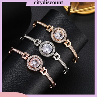 &lt;citydiscount&gt; สร้อยข้อมือก้ามปู ประดับพลอยเทียม ปรับได้ พร้อมสายโซ่ต่อขยาย สําหรับผู้หญิง