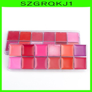 [szgrqkj1] พาเลตต์ลิปสติก เครื่องสําอาง ชิมเมอร์ เนื้อแมตต์ 12 สี สําหรับผู้หญิง