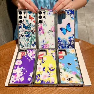 เคสโทรศัพท์มือถือ ลายดอกไม้ ผีเสื้อ สําหรับ Samsung S22 Ultra S22plus S21 Ultra S23plus S23 Ultra