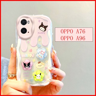 เคส oppo A76 เคส oppo A96 4G เคสโทรศัพท์มือถือ ลายตุ๊กตา สามมิติ สีครีม สําหรับ BBNY