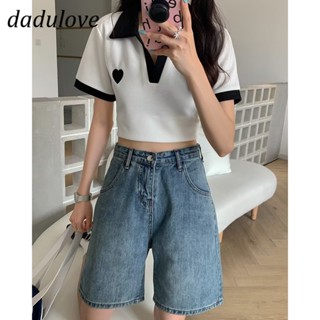 DaDulove💕 New American Ins High Street Retro Denim Shorts Niche High Waist Loose Wide Leg Pants Hot Pants