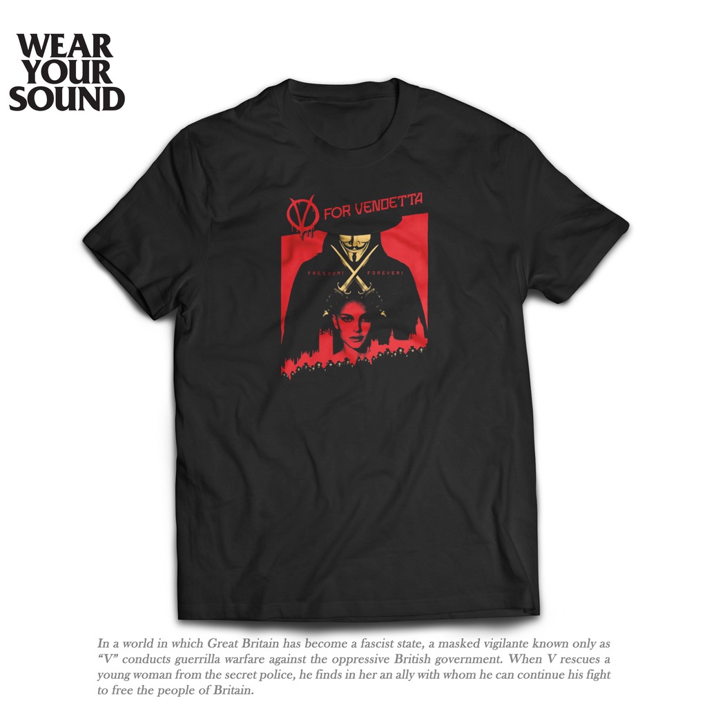 หยาง1  เสื้อยืด พิมพ์ลายภาพยนตร์ V For Vendetta 2006