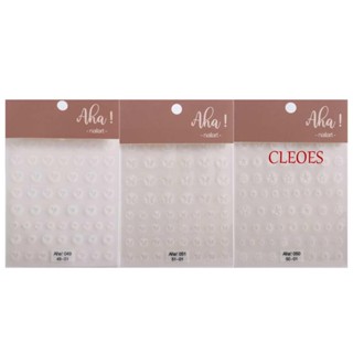 CLEOES สติกเกอร์ติดเล็บ แบบโปร่งแสง ลายผีเสื้อ ดาว หัวใจ สีขาว มีกาวในตัว