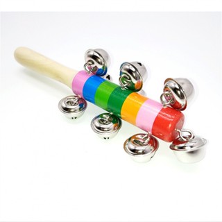 New Arrival~Jingle Handbell Rainbow Rattle Baby Rattle Handbells Toy Percussion Puzzle