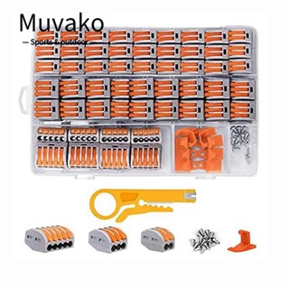 Muvako ชุดน็อตเชื่อมต่อสายไฟ 2 3 5 พอร์ต สีส้ม 120 ชิ้น